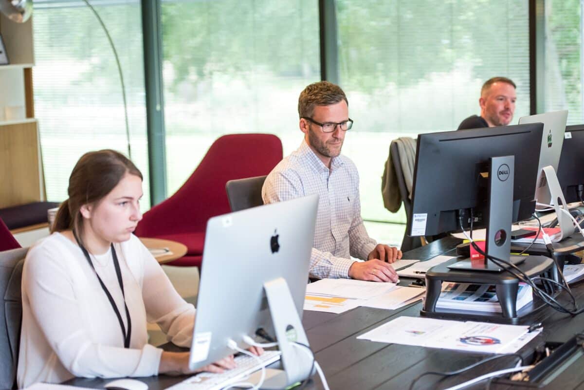 Customer Service Team working in an office